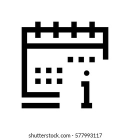 Calendar mini line, icon, background and graphic. The icon is black and white, linear  flat, vector, pixel perfect, minimal, suitable for web and print. 