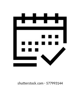Calendar mini line, icon, background and graphic. The icon is black and white, linear  flat, vector, pixel perfect, minimal, suitable for web and print. 