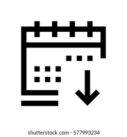 Calendar mini line, icon, background and graphic. The icon is black and white, linear  flat, vector, pixel perfect, minimal, suitable for web and print. 