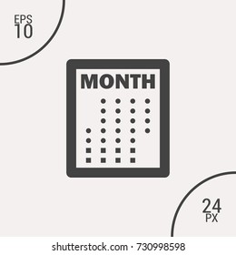 Calendar minimal icon. Month plan line vector icon for websites and mobile minimalistic flat design.