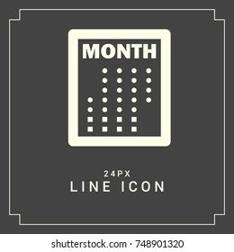Calendar minimal icon. Month plan line vector icon for websites and mobile minimalistic flat design.