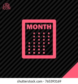 Calendar minimal icon. Month plan line vector icon for websites and mobile minimalistic flat design.