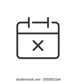 Calendar minimal line icon. Web stroke symbol design. Calendar sign isolated on a white background. Premium line icon.