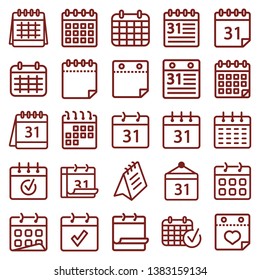 calendar - minimal thin line web icon set. simple vector illustration. concept for infographic website or app.