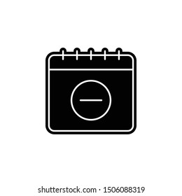 Calendar, minus icon. Simple glyph, flat vector of calendar icons for ui and ux, website or mobile application