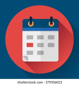 Calendar or mobile app organizer icon, vector illustration. Flat design style