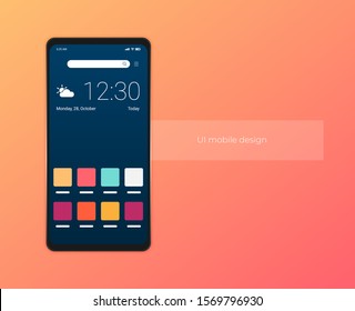 Calendar mobile apptasks ui ux design mockup vector image