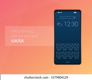 Calendar mobile apptasks ui ux design mockup vector image