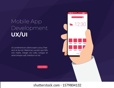 Calendar mobile apptasks ui ux design mockup vector image