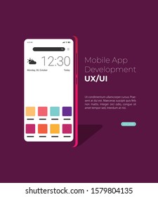 Calendar mobile apptasks ui ux design mockup vector image