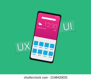 Calendario aplicaciones móviles ui ux diseño maqueta imagen vectorial