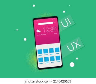 Calendar mobile apptasks ui ux design mockup vector image
