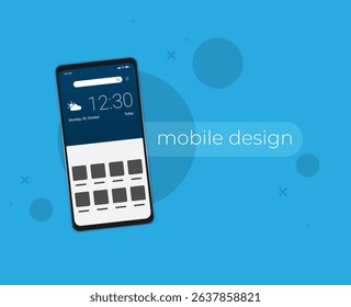 Calendar mobile apptasks ui ux design mockup vector image