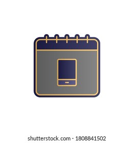 Calendar, mobile color gradient vector icon
