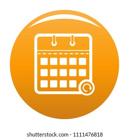 Calendar mobile icon. Simple illustration of calendar mobile vector icon for any design orange