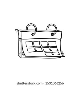 calendar mobile icon vector with handdrawn style