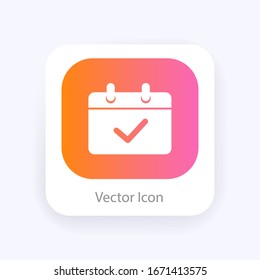 Calendar mobile icon vector symbol
