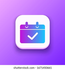 Calendar mobile icon vector symbol