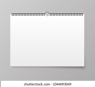 Calendar Mockup. Calendar Hangs On The Wall. Vector Illustration