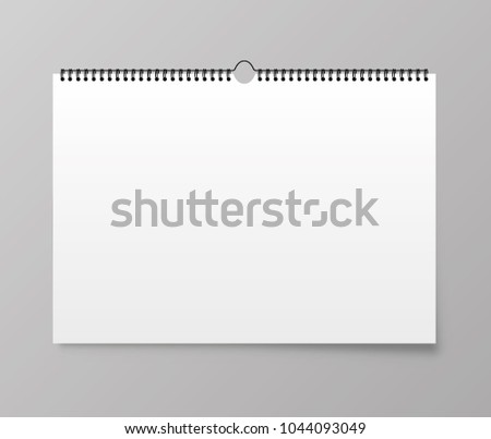 Calendar mockup. Calendar hangs on the wall. Vector illustration