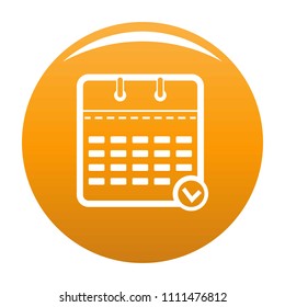 Calendar modern icon. Simple illustration of calendar modern vector icon for any design orange