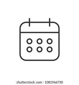 Calendar Modern Simple Outline Vector Icon