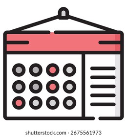 Calendar Modern Vector Icon – Minimal Illustration Symbol Template for Web Mobile App UI Design