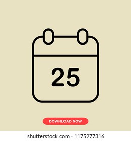 Calendar modern vector style. Calendar icon concept. Calendar icon for web and app. Date calendar icon.