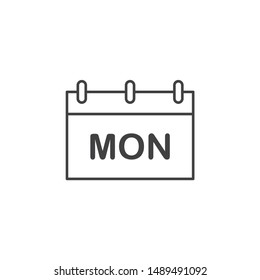 Calendar monday vector icon. Calendar monday vector illustration