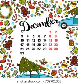 Calendar. Month. Abstract pattern.