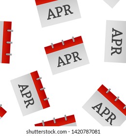 Calendar month April icon seamless pattern on a white background.