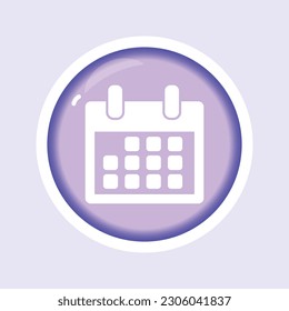 calendar month flat gradient vector icon illustration