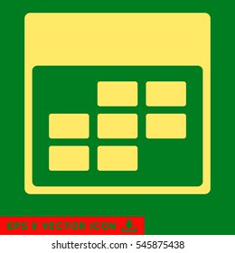 Calendar Month Grid icon. Vector EPS illustration style is flat iconic symbol, yellow color.