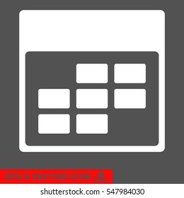 Calendar Month Grid icon. Vector EPS illustration style is flat iconic symbol, white color.