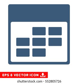 Calendar Month Grid icon. Vector EPS illustration style is flat iconic symbol, blue color.