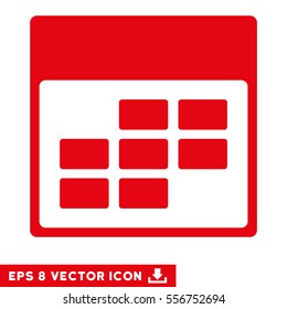 Calendar Month Grid icon. Vector EPS illustration style is flat iconic symbol, red color.