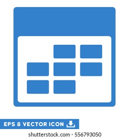 Calendar Month Grid icon. Vector EPS illustration style is flat iconic symbol, cobalt color.