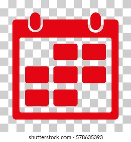 Calendar Month icon. Vector illustration style is flat iconic symbol, red color, transparent background. Designed for web and software interfaces.