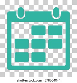 Calendar Month icon. Vector illustration style is flat iconic symbol, cyan color, transparent background. Designed for web and software interfaces.