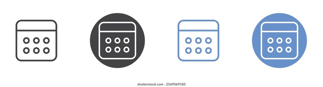 Calendar month icon vector symbol outline sign