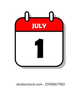 A calendar with the month of July