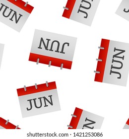 Calendar month June icon seamless pattern on a white background.