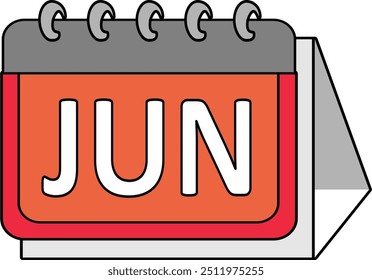 Mes calendario Junio Ilustración vectorial estilo plano.