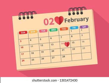 Calendar for the month of love