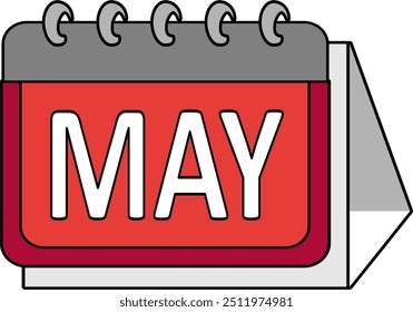Calendar month May vector illustration flat style.