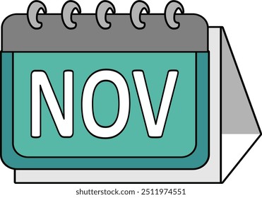 Calendar month November vector illustration flat style.