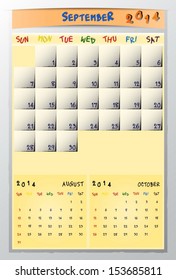 Calendar of month on september 2014