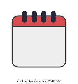 calendar month planner time icon. Flat and isolated design. Vector illustration