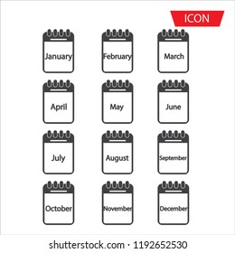 Calendar month set icon isolated on white background.
