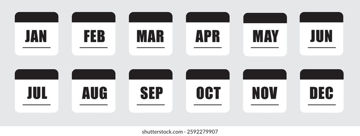 Calendar month set icon, vector illustration